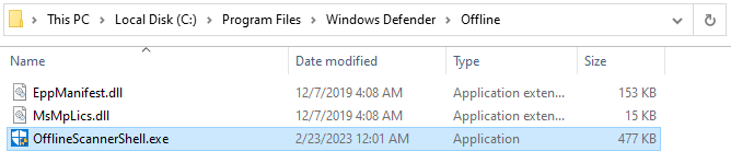 offlinescannershell-location