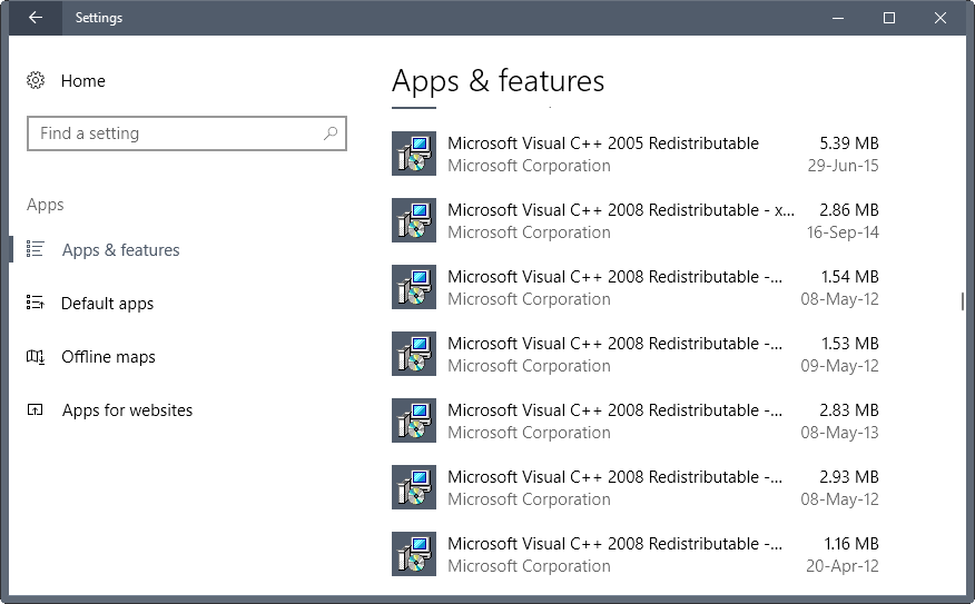 visual-c++-redistributable-installed